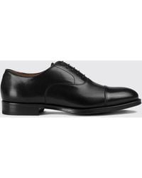 Doucal's - Smooth Calfskin Oxford Shoes With Leather And Rubber Sole - Lyst