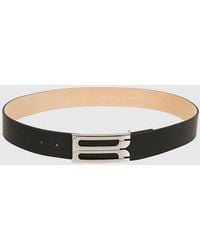Victoria Beckham - Dorian Calf Leather Belt With Logo Buckle - Lyst