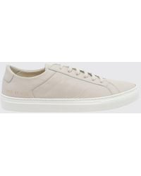 Common Projects - Achilles Grained Leather Low-Top Sneakers With Printed Logo - Lyst