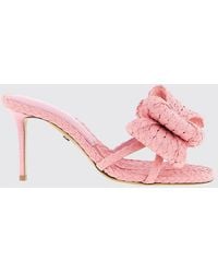 Mach & Mach - Le Cadeau Bow Braided Raffia Mules - Lyst