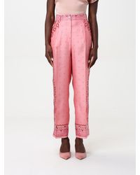 Etro - Pantalones Rectos De Seda Con Paisley - Lyst