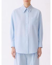 Fabiana Filippi - Cotton Shirt With Jeweled Collar And Embroidered Details - Lyst