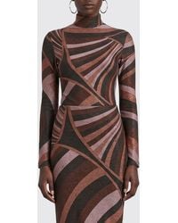 PUCCI - Iride Abstract-Print Lurex Jersey Long-Sleeved Top - Lyst