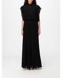 Fendi - Sleeveless Silk Georgette Long Evening Gown With Mandarin Collar - Lyst