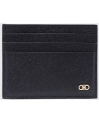 Ferragamo - Grained Calf Leather Card Holder With Gancini Logo - Lyst