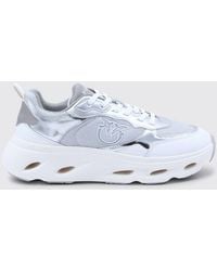 Pinko - 09 Laminated Leather And Mesh Sneakers - Lyst