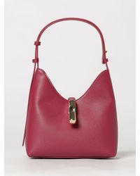 Furla - Goccia Grained Shoulder Bag By With Snap Closure - Lyst