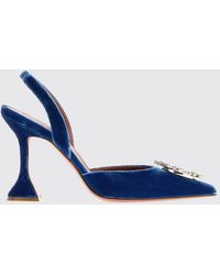 AMINA MUADDI - Begum Satin Slingback Pumps With Jewel Buckle And Flared Heel - Lyst
