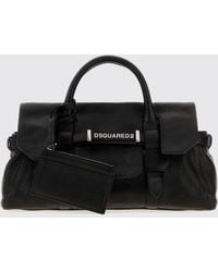 DSquared² - Flared Leather Handbag With Double Handle And Inner Pouch - Lyst