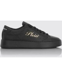 Philipp Plein - Leather Low-Top Trainers With Chunky Sole And Laminated Logo - Lyst