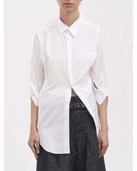 Junya Watanabe - Asymmetrical Pure Cotton Shirt With Pointed Collar And Pockets - Lyst