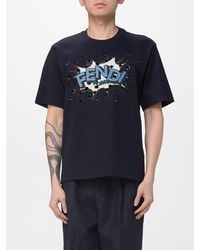 Fendi - Cotton T-Shirt With Logo - Lyst