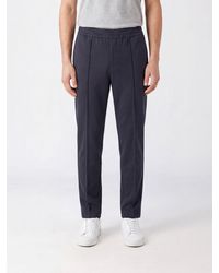 Herno - Slim Fit Stretch Cotton Trousers With Elasticated Waist - Lyst