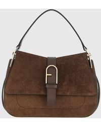 Furla - Flow Smooth Leather Shoulder Bag With Removable Strap - Lyst