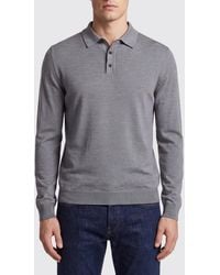 Zanone - Long-Sleeved Knit Wool Polo With Three-Button Placket - Lyst