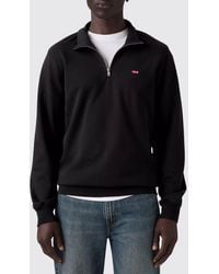 Levi's - Regular Fit Cotton Sweatshirt With High Neck, Contrast Logo And Half-Zip - Lyst
