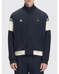 Fred Perry - Recycled Jersey Zip-Up Track Jacket With High Neck And Relaxed Fit - Lyst