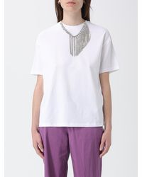 Liu Jo - Cotton T-Shirt With Jewel Chain - Lyst
