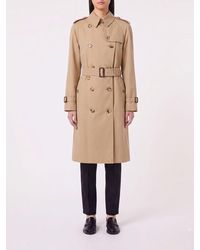 Burberry - Double-Breasted Cotton Trench Coat With Belt And Epaulettes - Lyst
