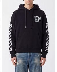 Off-White c/o Virgil Abloh - Relaxed Fit Cotton Hoodie With Monogram Arrow Print - Lyst