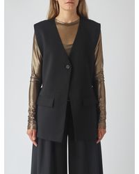 MEIMEIJ - Single-Breasted Wool Blend Tailored Vest With V-Neck - Lyst