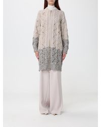 Fabiana Filippi - Bicolour Open-Knit Wool And Silk Blend Bomber Cardigan - Lyst