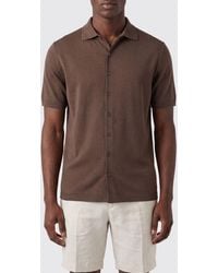 Kangra - Short-Sleeved Stretch Cotton Polo Shirt With Classic Collar - Lyst