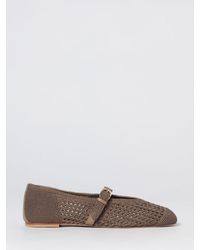 Stuart Weitzman - Perforated Knit Mary Jane Flats With Strap - Lyst