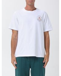 CASABLANCA - Organic Cotton Crew Neck T-Shirt With Logo Print - Lyst