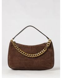 Twinset - Liliane Suede Shoulder Bag With Metal Mesh Details - Lyst