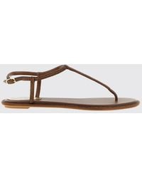 Rene Caovilla - Diana Nappa Leather Sandals With Rhinestones - Lyst