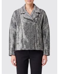 Pinko - Short Jacket With Sequin Embroidery And Chevron Pattern - Lyst