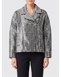 Pinko - Short Jacket With Sequin Embroidery And Chevron Pattern - Lyst