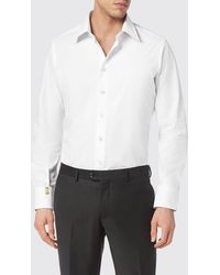Billionaire - Slim Fit Cotton Poplin Shirt With French Collar And Long Sleeves - Lyst
