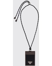 Prada - Re-Nylon And Leather Credit Card Holder With Shoulder Strap - Lyst