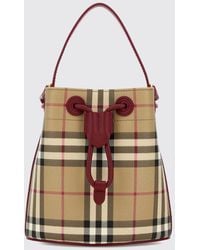 Burberry - Vintage Check Coated Cotton Bucket Bag - Lyst