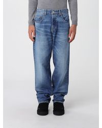 KARL LAGERFELD - Cotton Wide Leg Jeans - Lyst