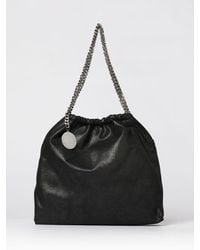 Stella McCartney - Falabella Cracked Synthetic Suede Drawstring Bag - Lyst
