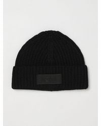 Dondup - Ribbed Wool-Blend Beanie Hat With Turn-Up Cuff And Embroidered Logo - Lyst
