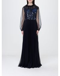 Fabiana Filippi - Crêpe Long Dress With Embroidery - Lyst