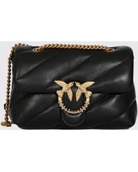Pinko - Mini Love Bag Puff Matelassé Nappa Crossbody Bag With Rhinestones - Lyst