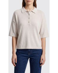 Allude - Pure Cashmere Polo Jumper With Dropped Shoulders - Lyst