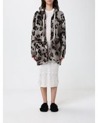 Laneus - Cárdigan De Algodón Con Estampado Animal Y Capucha - Lyst