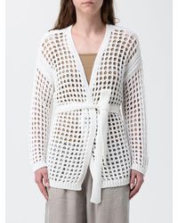 Max Mara Pure - Cotton Knit Openwork Cardigan - Lyst