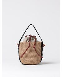 Chloé - Chlo&Eacute Woody Tasche Aus Geflochtenem Bast Und Canvas - Lyst