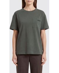 Brunello Cucinelli - Cotton Crewneck T-Shirt With Pocket And Monili Embellishment - Lyst