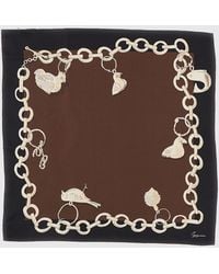Jacquemus - Square Designer Pure Silk Scarf With An All-Over Graphic Print - Lyst