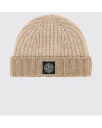 Stone Island - Alpaca Wool Blend Beanie With Cuff And Logo Patch - Lyst