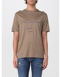 Emporio Armani - T-Shirt With Embroidered Logo - Lyst