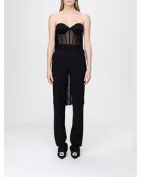 Elisabetta Franchi - Tulle Corset Top With Fringes - Lyst